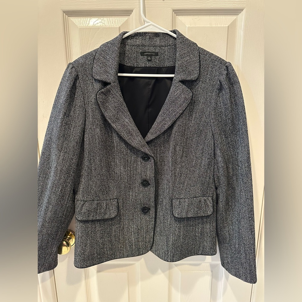 Semantiks Black Tweed- like Women’s Pant Suit